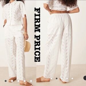 Stylish Eyelet Straight Leg Pants